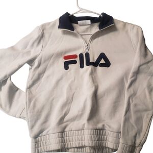 Vintage Fila White Quarter-Zip Sweatshirt